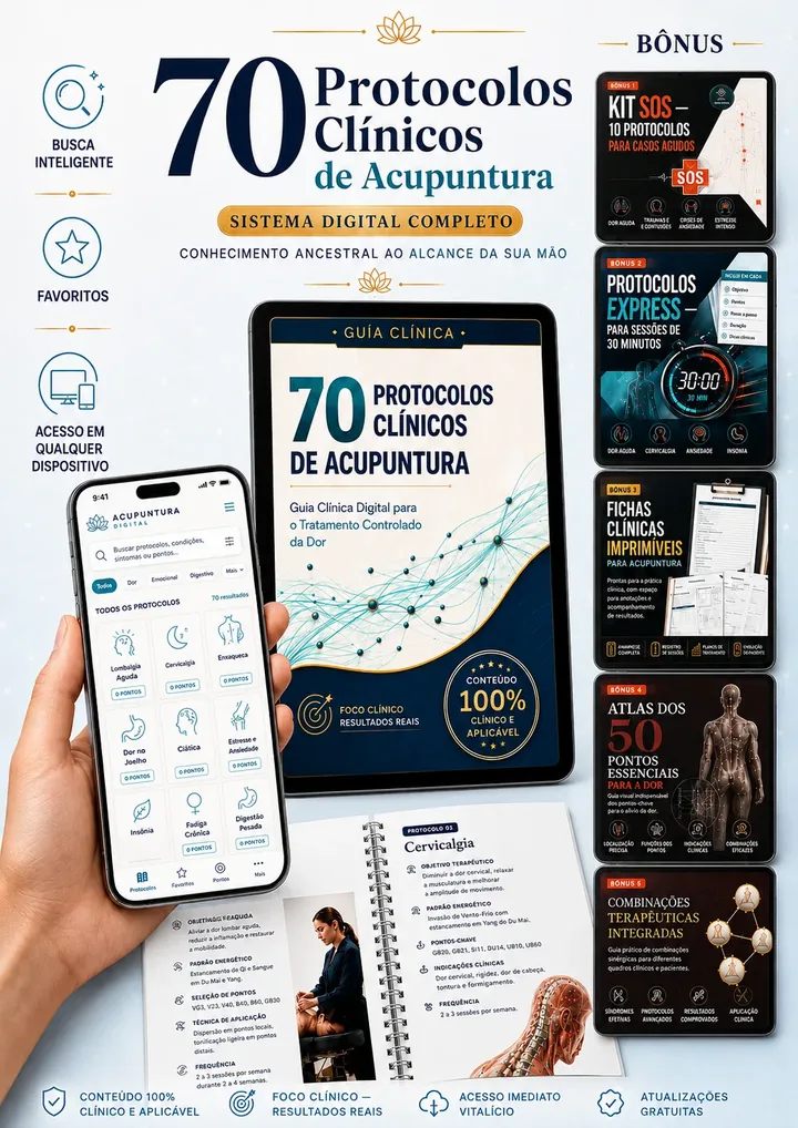Sistema Clínico Digital de Acupuntura — 70 Protocolos Clínicos